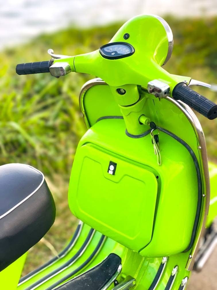 Vintage scooter after green restoration