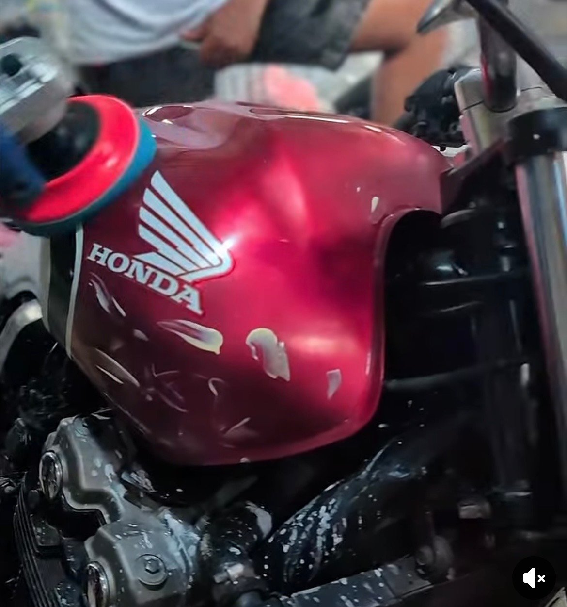 Motorcycle paint correction and polishing
